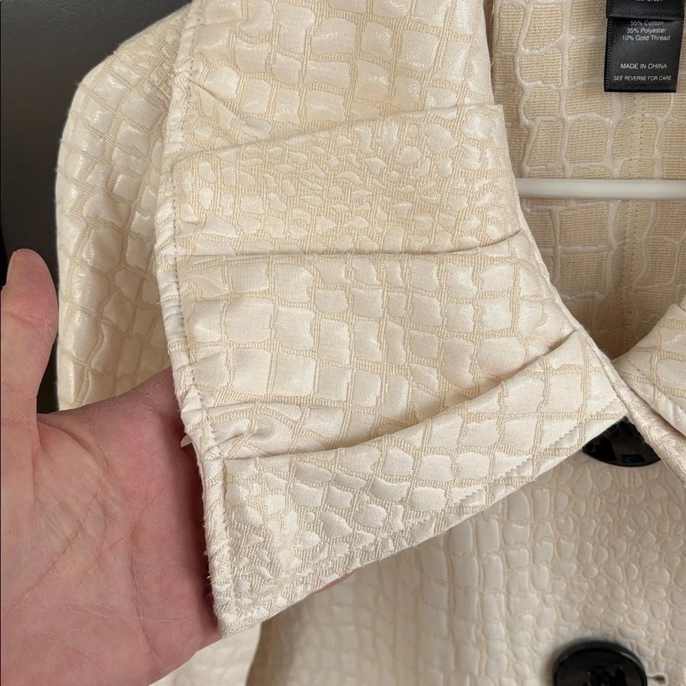 EUC Ali Miles A-Line Button Front Jacket Top Ivory Size Small - Picture 3 of 8